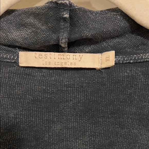 Testimony Los Angeles Stylish Gray washed stretch Open Front Cardigan - Picture 4 of 5
